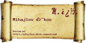 Mihajlov Ákos névjegykártya
